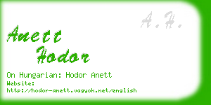 anett hodor business card